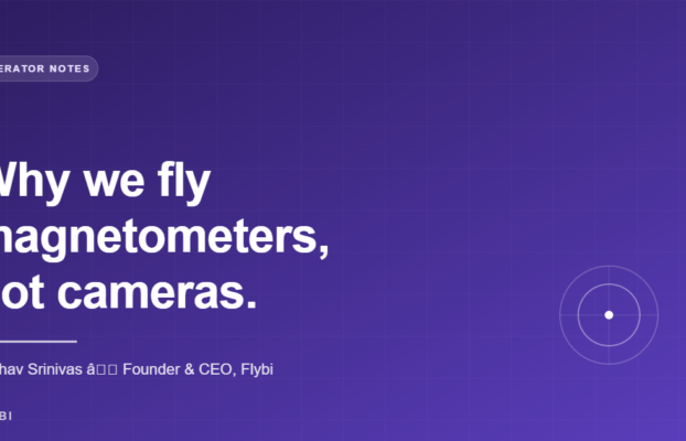 Why we fly magnetometers, not cameras: the specialisation thesis behind Flybi